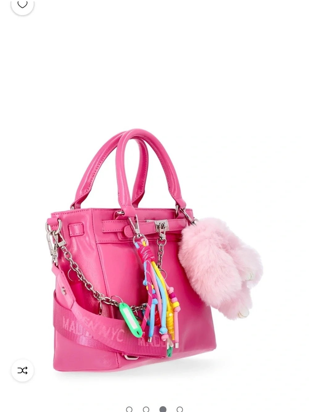 Pink Women’s Satchel Handbag with Playful Charm